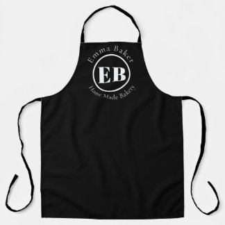 Custom Bakery Monogram Black Apron