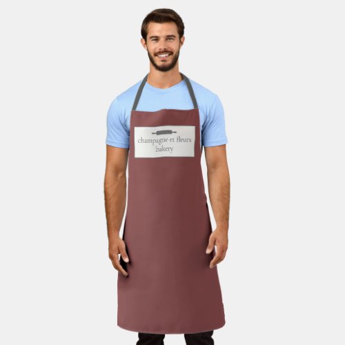 Custom Bakery Name Antique Brick Red Chef or Staff Apron