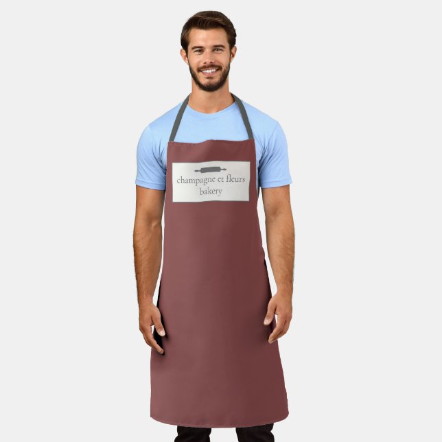 Custom Bakery Name Antique Brick Red Chef or Staff Apron (Worn)