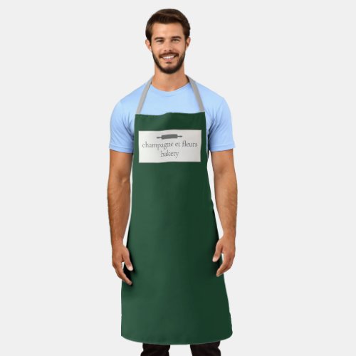 Custom Bakery Name Deep Forest Green Chef or Staff Apron