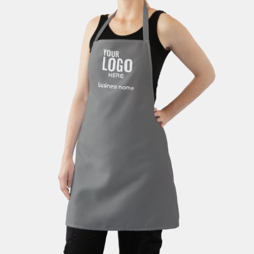 Custom Bakery Name Simple Pink  Grey Chef  Staff Apron