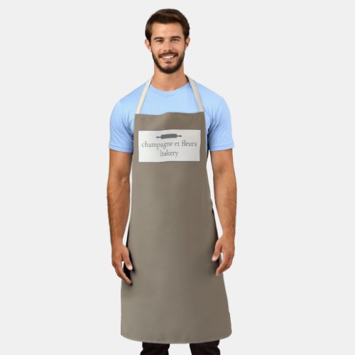 Custom Bakery Name Taupe Chef or Staff Apron
