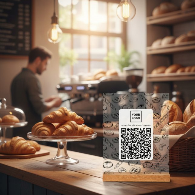 Custom Bakery Pattern QR Code Table Sign (Creator Uploaded)