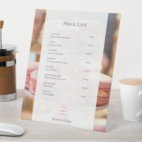Custom Bakery Price List Menu Pedestal Sign