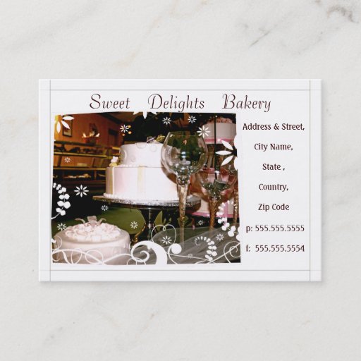 Customizable Custom Bakery / Wedding Cakes  Business Card