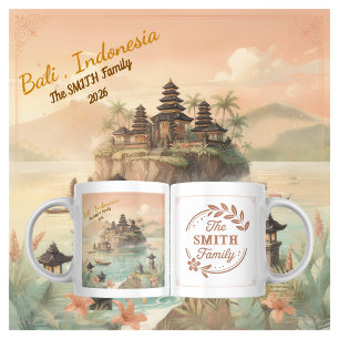 Custom Bali Indonesia Family Travel Keepsake Giant Coffee Mug