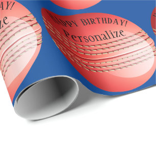 Custom Baller Cricket Ball Name Happy Birthday Wrapping Paper