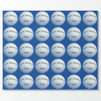 Custom Baller Golf Name Happy Birthday Wrapping Paper