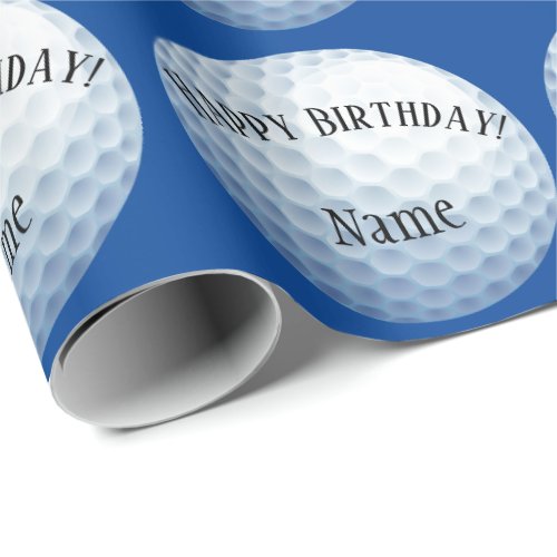 Custom Baller Golf Name Happy Birthday Wrapping Paper