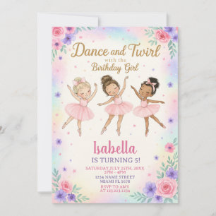 Custom Ballerina Birthday Party Invitation