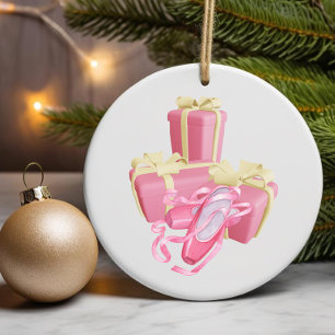 Custom Ballerina Dancer, personalized pointe shoe Ceramic Ornament