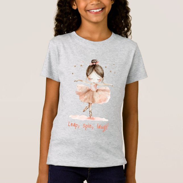 Custom Ballerina Positive Girls' T-Shirt (Front)