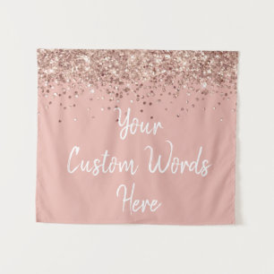 Custom Ballet Pink Rose Gold Birthday Party Photo Tapestry