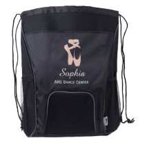 Custom Ballet Slipper Ballerina Dancer Center Name Drawstring Backpack Custom Ballet Slipper Ballerina Dancer Center Name Drawstring Backpack