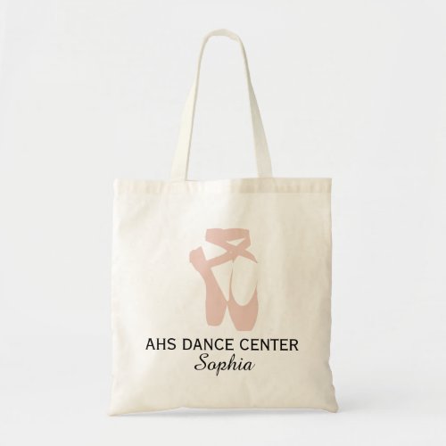 Custom Ballet Slipper Ballerina Dancer Center Name Tote Bag