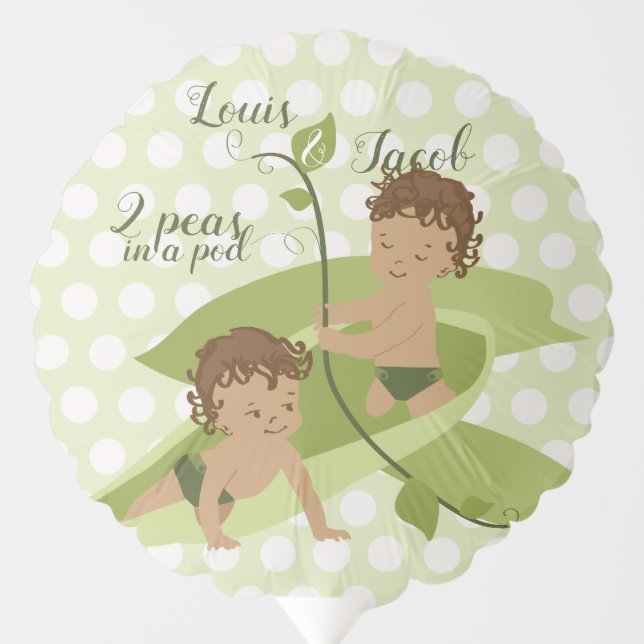 Custom Balloon for Twin Baby Boys (Front)