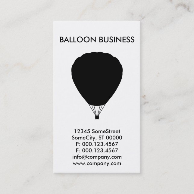 custom ballooning business card (Front)