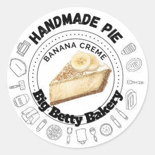 Custom Banana Cream Pie Labels Personalized Bake