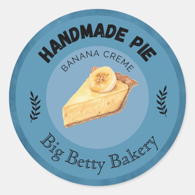 Custom Banana Cream Pie Labels | Personalized Bake (Front)