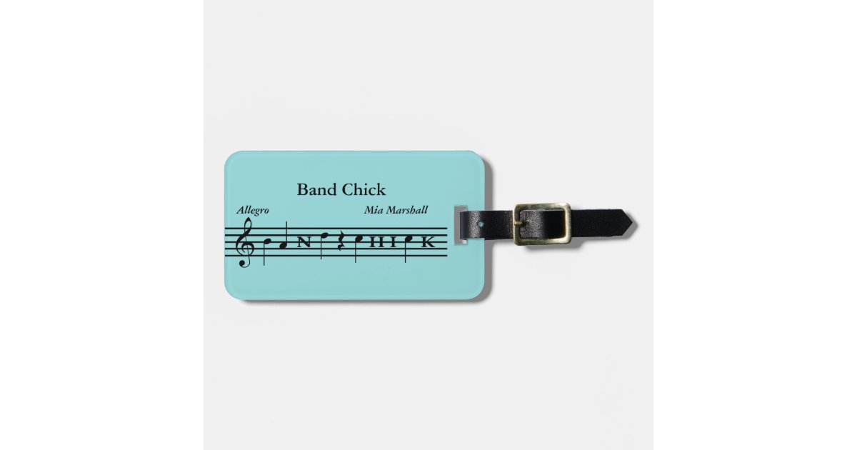 Custom Band Chick Music Instrument Luggage Tag Zazzle Com