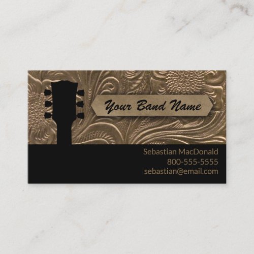 Custom Band Guitar Country Western Music Musician Business Card