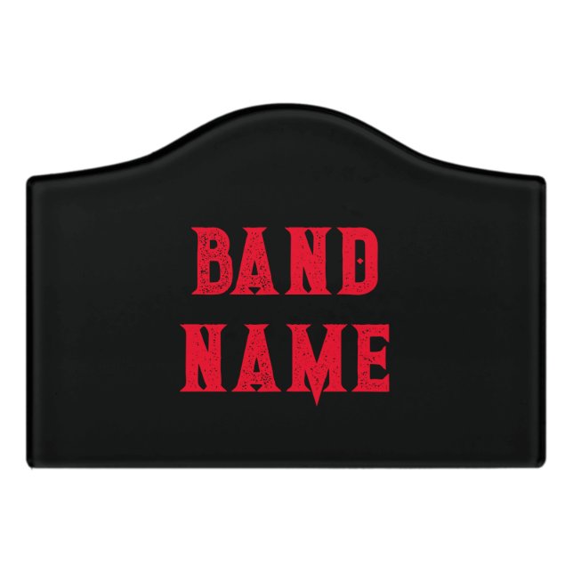 Custom Band Merch Door Sign (Small Crest Front)