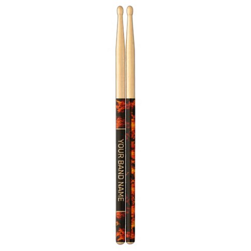 Custom Band Merch Flame Rock  Roll Music Musician Drum Sticks