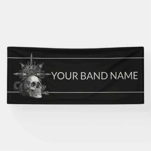 Custom Band Merch Rock Show Skull Metal Music Gig Banner