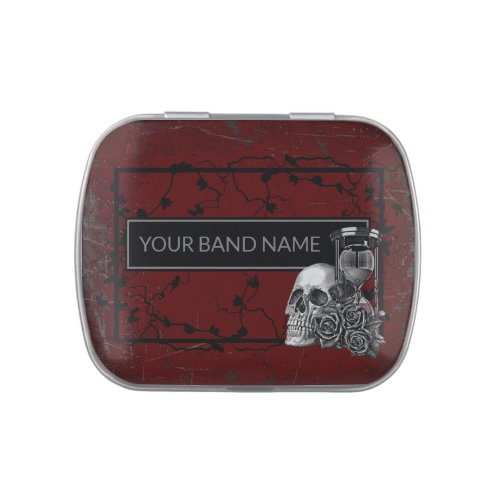 Custom Band Merch Rock Skull Roses Gothic Musician Candy Tin