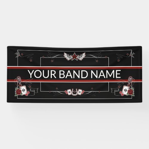 Custom Band Merch Rockabilly Music Tattoo Banner 