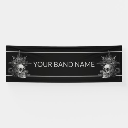 Custom Band Merch Skull Rock Metal Music Concert Banner