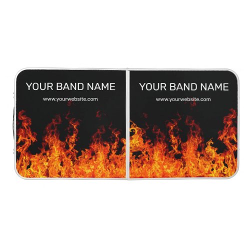 Custom Band Merch Table Flames Music Gig Festival