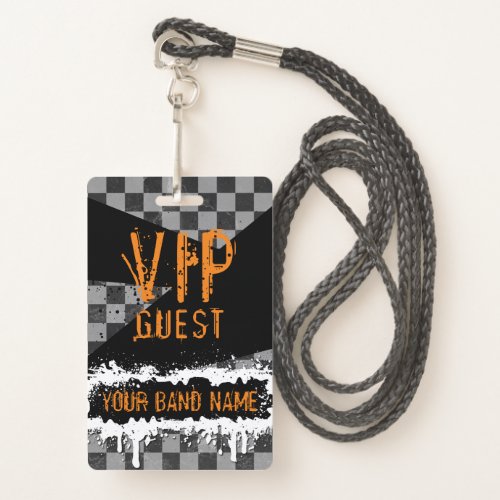 Custom Band Merch VIP Lanyard Punk Rock Backstage Badge