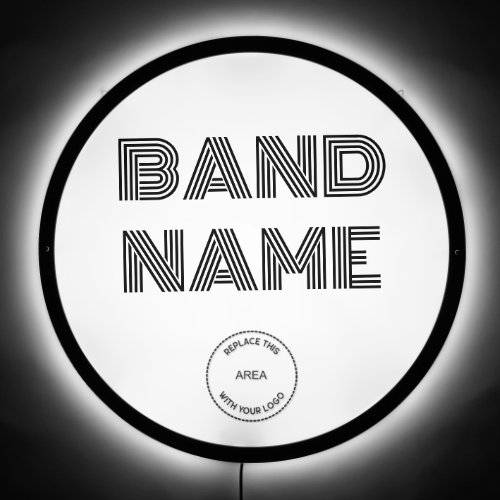 Custom Band Name Logo Black White or Any Color  LED Sign