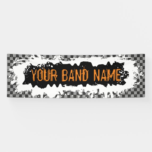 Custom Band Name Merch Punk Rock Show Gig Festival Banner (Horizontal)