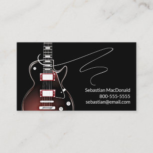 Custom Band Name Rock & Roll Guitar Musician Music Business Card