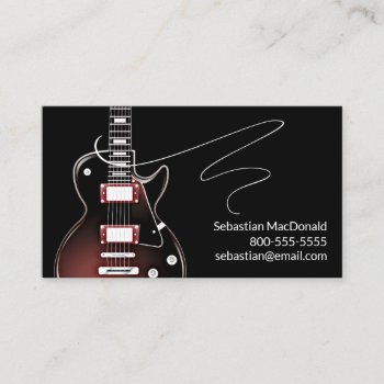 Custom Band Name Rock & Roll Guitar Musician Music Business Card by DrumJunkieGraphics at Zazzle