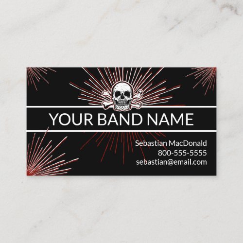 Custom Band Name Rock  Roll Guitar Musician Music Business Card