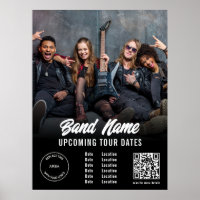 Custom Band Photo Logo QR Gigs Tour Dates Black