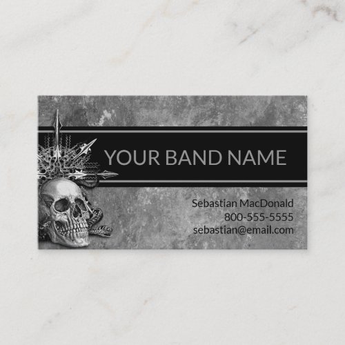 Custom Band Skull Rock Musician Heavy Metal Music Business Card