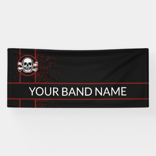 Custom Band Skull Rock Show Music Vinyl Banner