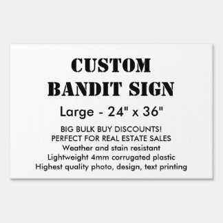 Custom Bandit Sign - Large 24" x 36"