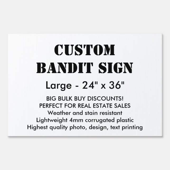 Custom Bandit Sign - Large 24" x 36" (Front)