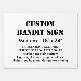 Custom Bandit Sign - Medium 18" x 24"