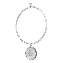 Custom Bangle Bracelet With Round Charm