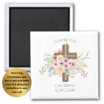 Custom Baptism Communion Confirmation Floral Cross Magnet<br><div class="desc">You can edit this attractive watercolor floral cross for any Catholic,  Christian event,  celebration,  ceremony or service.
____________________________________________________________________________
1. For assistance editing your design,  matching items (see attached collection) FOLLOW this store and CONTACT Designer LeahG via the tab below.</div>