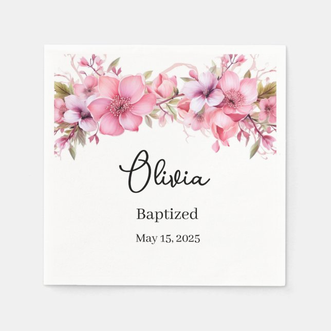 Custom Baptism  Napkins (Front)