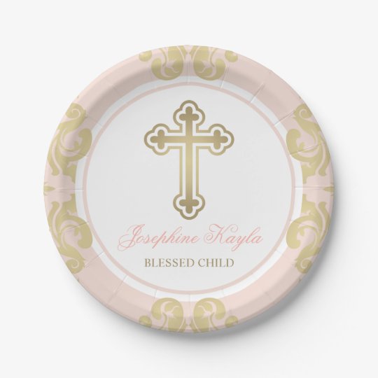 Custom Baptism Plates | Elegant Gold Flourish | Zazzle.com Custom Baptism Plates | Elegant Gold Flourish | Zazzle.com