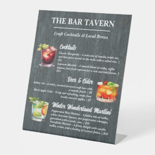 Custom Bar Menu  Pedestal Sign