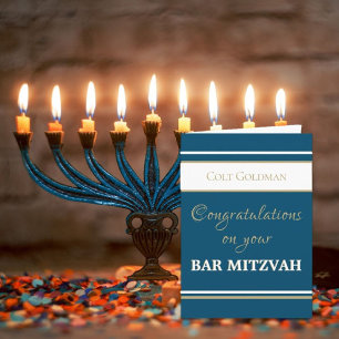 Custom Bar Mitzvah Congrats Card